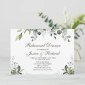 Invitation Dîner de répétition Eucalyptus Watercolor Invitati (Debout devant)