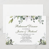 Invitation Dîner de répétition Eucalyptus Watercolor Invitati (Devant / Derrière)