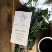 Invitation Dîner de répétition Feuillage vert Feuillet beige