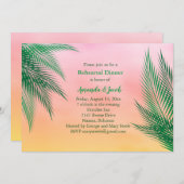 Invitation Dîner de répétition Feuille de l'aquarelle du couc (Devant / Derrière)