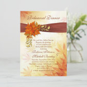 Invitation Dîner de répétition feuille de l'automne rouge et  (Debout devant)