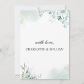 Invitation Dîner de répétition Feuille Gold Eucalyptus (Dos)