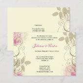 Invitation Dîner de répétition Feuille Pink Tan Grunge (Devant / Derrière)