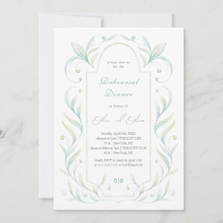 Invitation Dîner de répétition Feuille verte