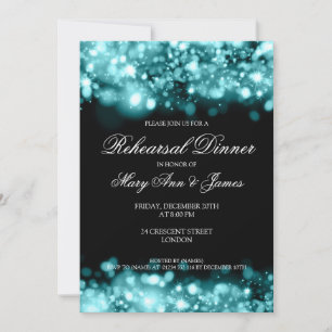Invitation Dîner de répétition Feux d'allumage Turquoise