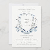 Invitation Dîner de répétition Fleur sauvage bleu aquarelle C (Devant)