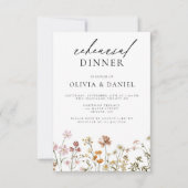 Invitation Dîner de répétition Fleur sauvage Boho (Devant)