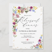 Invitation Dîner de répétition Fleur sauvage Boho (Devant)