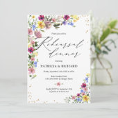 Invitation Dîner de répétition Fleur sauvage Boho (Debout devant)