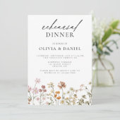 Invitation Dîner de répétition Fleur sauvage Boho (Debout devant)