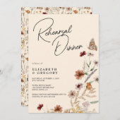 Invitation Dîner de répétition Fleur sauvage Boho Automne (Devant / Derrière)