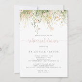 Invitation Dîner de répétition Fleur sauvage Boho vert (Devant)