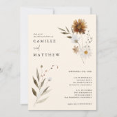 Invitation Dîner de répétition Fleur sauvage élégant (Devant)