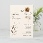 Invitation Dîner de répétition Fleur sauvage élégant (Debout devant)