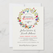 Invitation Dîner de répétition Fleur sauvage en bois exotique (Devant)