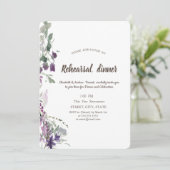 Invitation Dîner de répétition Fleur sauvage violet aquarelle (Debout devant)
