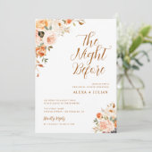 Invitation dîner de répétition fleurie d'or et de rougeur inv (Debout devant)