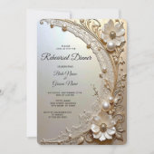 Invitation Dîner de répétition Fleurs blanches modernes Perle (Devant)
