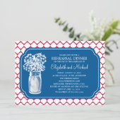 Invitation Dîner de répétition Fleurs sauvages Mason Jar (Debout devant)