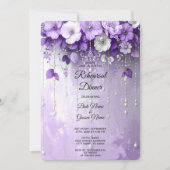 Invitation Dîner de Répétition Fleurs Violettes (Devant)