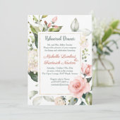 Invitation Dîner de répétition floral aquarelle (Debout devant)