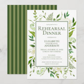 Invitation Dîner de répétition floral aquarelle Hydrangea bla (Devant / Derrière)