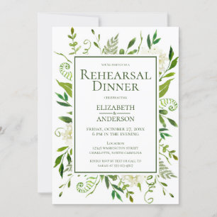 Invitation Dîner de répétition floral aquarelle Hydrangea bla