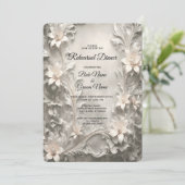 Invitation Dîner de répétition floral blanc (Debout devant)