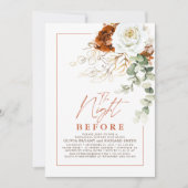 Invitation Dîner de répétition floral blanc et terre cuite (Devant)