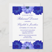 Invitation Dîner de répétition Floral Bleu (Devant)