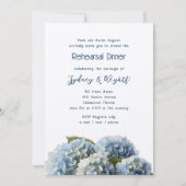 Invitation Dîner de répétition Floral Bleu (Devant)