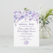 Invitation Dîner de répétition Floral bleu clair violet (Debout devant)
