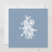 Invitation Dîner de répétition floral bleu poussiéreux (Dos)