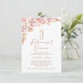 Invitation Dîner de répétition Floral Boho Blush (Debout devant)