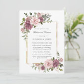 Invitation Dîner de répétition Floral Boho du Rose de cannell (Debout devant)