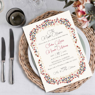 Invitation Dîner de répétition floral botanique de luxe paisl