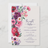 Invitation Dîner de répétition floral coloré (Devant)