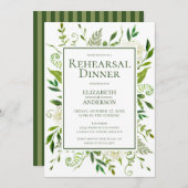Invitation Dîner de répétition Floral Hydrangea Blanc (Devant / Derrière)