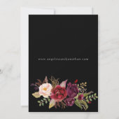 Invitation Dîner de répétition floral Marsala Bourgogne - Noi (Dos)