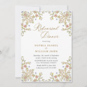 Invitation Dîner de répétition Floral Ornate de Victoria (Devant)