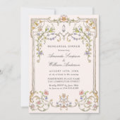 Invitation Dîner de répétition Floral Ornate de Victoria (Devant)