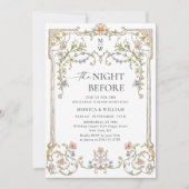 Invitation Dîner de répétition Floral Ornate de Victoria (Devant)