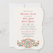 Invitation Dîner de répétition floral romantique moderne (Devant)