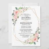 Invitation Dîner de répétition Floral Rose rose pastel (Devant)