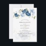 Invitation Dîner de répétition Floral Rustic Watercolor<br><div class="desc">Customisez notre carte de faire-part de mariage de répétition de modèle floral moderne en cliquant sur le bouton "Personnaliser" ci-dessus. La carte présente une élégante et moderne fleurs bleues poussiéreuses, blanches, bleu clair et vert olive. CONSEIL : Des cartes de suite mariage comme RSVP, des programmes de mariage, des bannières,...</div>
