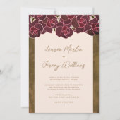 Invitation Dîner de répétition Floral Vase Rose de Bourgogne  (Devant)