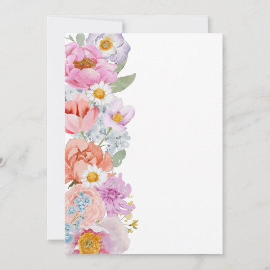 Invitation Dîner de répétition florale (Dos)