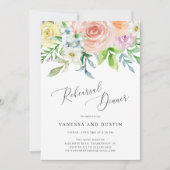 Invitation Dîner De Répétition Florale À Fleurs Élégantes (Devant)