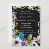 Invitation Dîner De Répétition Florale Bleu Et Botanique (Devant)