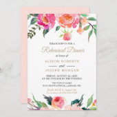 Invitation Dîner de répétition florale botanique PEINTS BLOOM (Devant / Derrière)